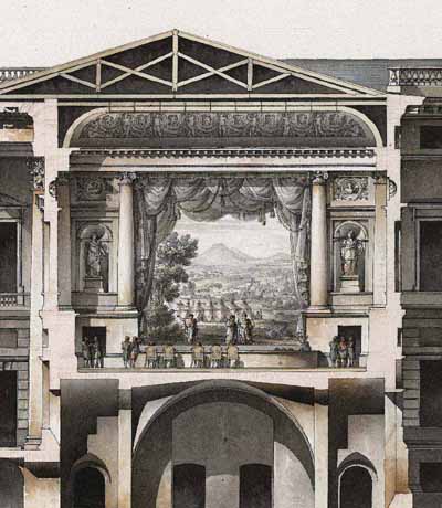 G. Quarenghi, Palazzo per il principe A.A. Bezborodko a Mosca, sezione (particolare), Bergamo, Civica Biblioteca A. Mai