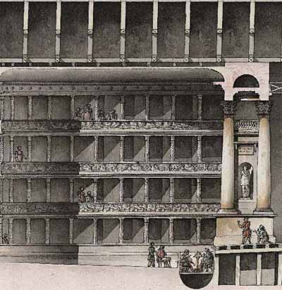 G. Quarenghi, Piccolo Teatro per Pietroburgo, sezione (particolare), Bergamo, Civica Biblioteca A. Mai